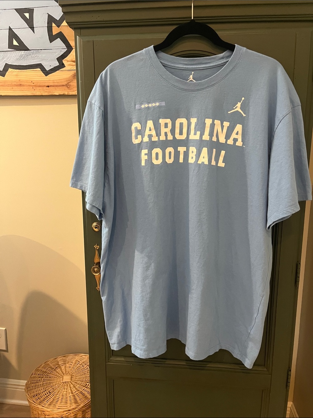 Jordan Light Blue Carolina Football Tee with White Logo